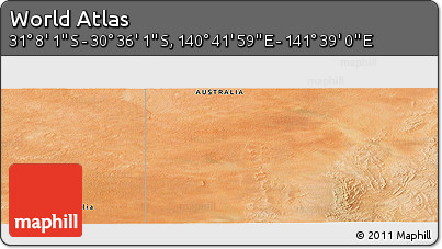 Satellite Panoramic Map of the Area around 30° 52' 1" S, 141° 10' 30" E