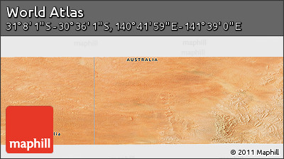 Satellite Panoramic Map of the Area around 30° 52' 1" S, 141° 10' 30" E