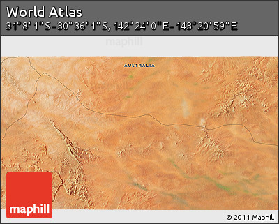 Satellite 3D Map of the Area around 30° 52' 1" S, 142° 52' 30" E