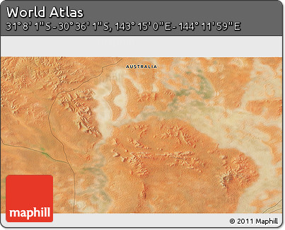 Satellite 3D Map of the Area around 30° 52' 1" S, 143° 43' 29" E