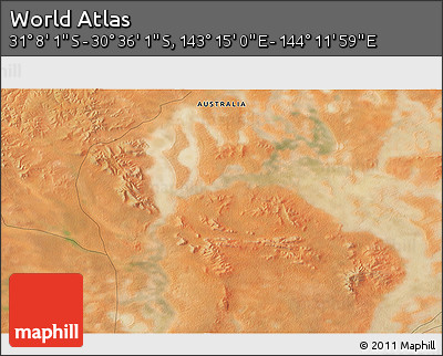 Satellite 3D Map of the Area around 30° 52' 1" S, 143° 43' 29" E