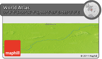 Physical Panoramic Map of the Area around 30° 52' 1" S, 144° 34' 29" E