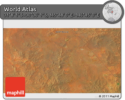 Satellite 3D Map of the Area around 30° 52' 1" S, 146° 16' 30" E