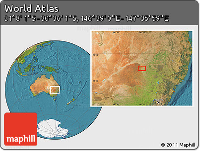 Satellite Location Map of the Area around 30° 52' 1" S, 147° 7' 30" E