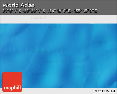 Physical 3D Map of the Area around 30° 52' 1" S, 154° 46' 30" E