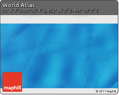 Physical 3D Map of the Area around 30° 52' 1" S, 154° 46' 30" E
