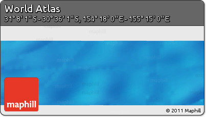Physical Panoramic Map of the Area around 30° 52' 1" S, 154° 46' 30" E