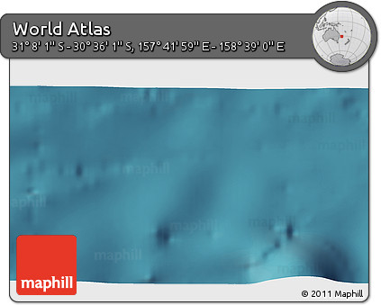 Satellite 3D Map of the Area around 30° 52' 1" S, 158° 10' 30" E