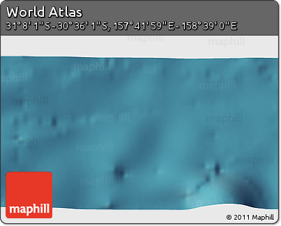 Satellite 3D Map of the Area around 30° 52' 1" S, 158° 10' 30" E