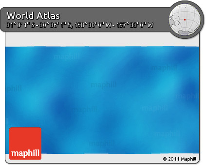 Shaded Relief 3D Map of the Area around 30° 52' 1" S, 158° 1' 30" W