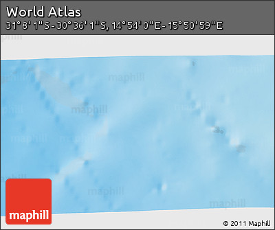 Physical 3D Map of the Area around 30° 52' 1" S, 15° 22' 30" E