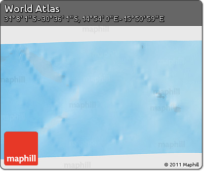 Physical 3D Map of the Area around 30° 52' 1" S, 15° 22' 30" E