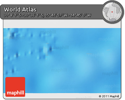 Physical 3D Map of the Area around 30° 52' 1" S, 15° 13' 29" W