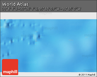 Physical 3D Map of the Area around 30° 52' 1" S, 15° 13' 29" W