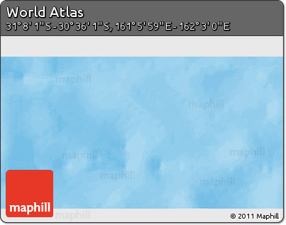 Physical 3D Map of the Area around 30° 52' 1" S, 161° 34' 29" E