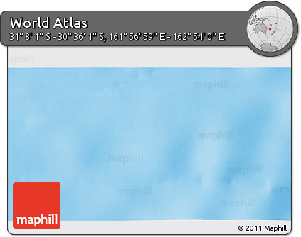 Physical 3D Map of the Area around 30° 52' 1" S, 162° 25' 30" E