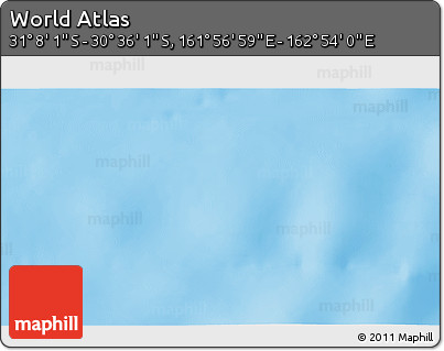 Physical 3D Map of the Area around 30° 52' 1" S, 162° 25' 30" E