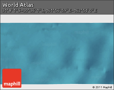 Satellite 3D Map of the Area around 30° 52' 1" S, 162° 25' 30" E