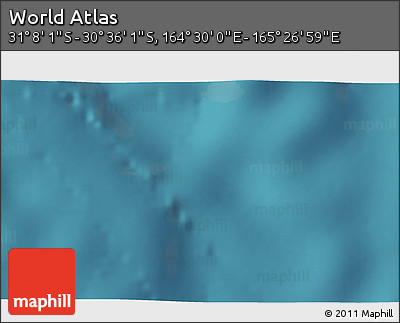 Satellite 3D Map of the Area around 30° 52' 1" S, 164° 58' 29" E