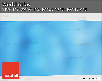 Physical 3D Map of the Area around 30° 52' 1" S, 165° 49' 29" E