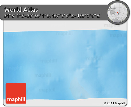 Physical 3D Map of the Area around 30° 52' 1" S, 167° 31' 30" E