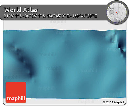 Satellite 3D Map of the Area around 30° 52' 1" S, 169° 13' 29" E