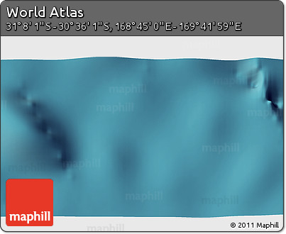 Satellite 3D Map of the Area around 30° 52' 1" S, 169° 13' 29" E