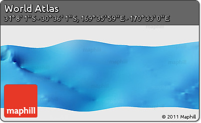 Physical Panoramic Map of the Area around 30° 52' 1" S, 170° 4' 29" E