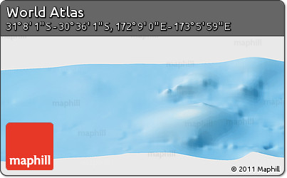 Physical Panoramic Map of the Area around 30° 52' 1" S, 172° 37' 30" E