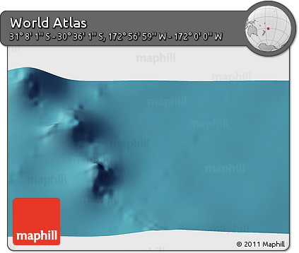 Satellite 3D Map of the Area around 30° 52' 1" S, 172° 28' 29" W