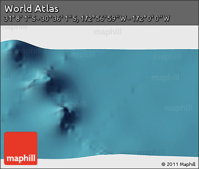Satellite 3D Map of the Area around 30° 52' 1" S, 172° 28' 29" W