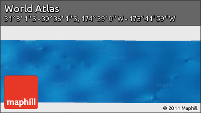 Physical Panoramic Map of the Area around 30° 52' 1" S, 174° 10' 30" W
