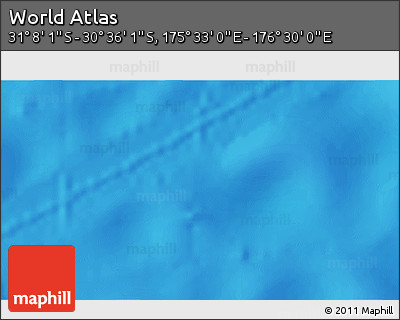 Physical 3D Map of the Area around 30° 52' 1" S, 176° 1' 30" E