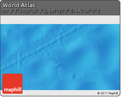 Physical 3D Map of the Area around 30° 52' 1" S, 176° 1' 30" E