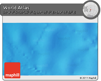 Physical 3D Map of the Area around 30° 52' 1" S, 177° 43' 29" E