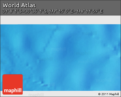 Physical 3D Map of the Area around 30° 52' 1" S, 177° 43' 29" E