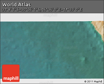 Satellite 3D Map of the Area around 30° 52' 1" S, 17° 4' 30" E