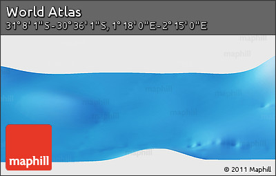 Physical Panoramic Map of the Area around 30° 52' 1" S, 1° 46' 29" E