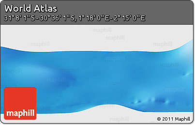 Physical Panoramic Map of the Area around 30° 52' 1" S, 1° 46' 29" E