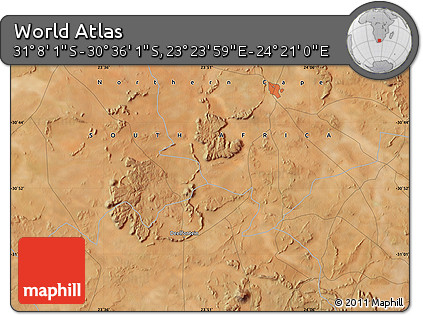 Satellite Map of the Area around 30° 52' 1" S, 23° 52' 30" E