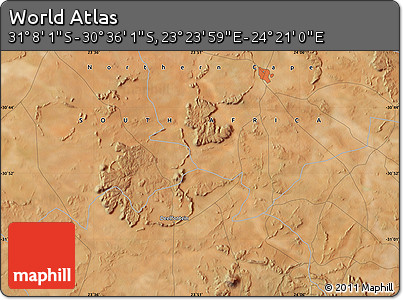 Satellite Map of the Area around 30° 52' 1" S, 23° 52' 30" E