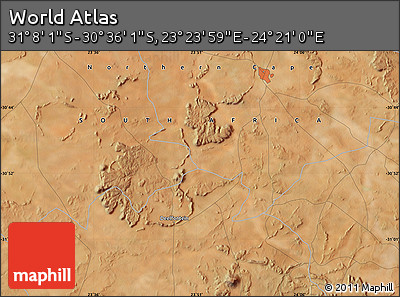 Satellite Map of the Area around 30° 52' 1" S, 23° 52' 30" E