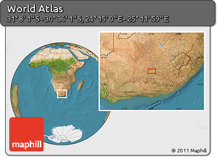 Satellite Location Map of the Area around 30° 52' 1" S, 24° 43' 30" E