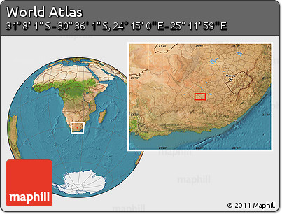 Satellite Location Map of the Area around 30° 52' 1" S, 24° 43' 30" E