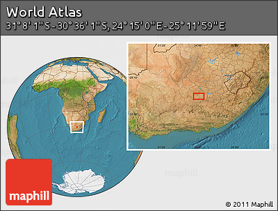 Satellite Location Map of the Area around 30° 52' 1" S, 24° 43' 30" E