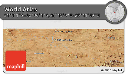 Satellite Panoramic Map of the Area around 30° 52' 1" S, 24° 43' 30" E