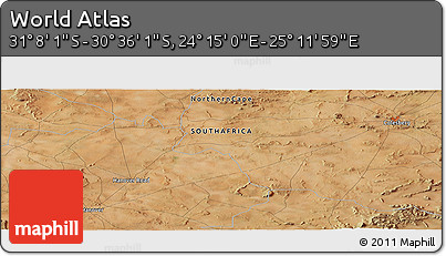 Satellite Panoramic Map of the Area around 30° 52' 1" S, 24° 43' 30" E