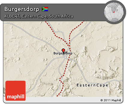 Shaded Relief 3D Map of Burgersdorp
