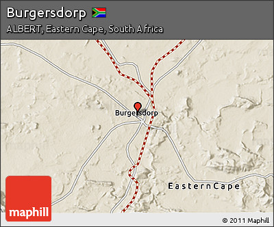 Shaded Relief 3D Map of Burgersdorp