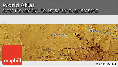 Physical Panoramic Map of the Area around 30° 52' 1" S, 26° 25' 29" E